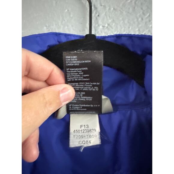Women’s The North Face Slim Puffer Full Zip Jacket Royal Blue size M Gorpcore - Picture 3 of 5